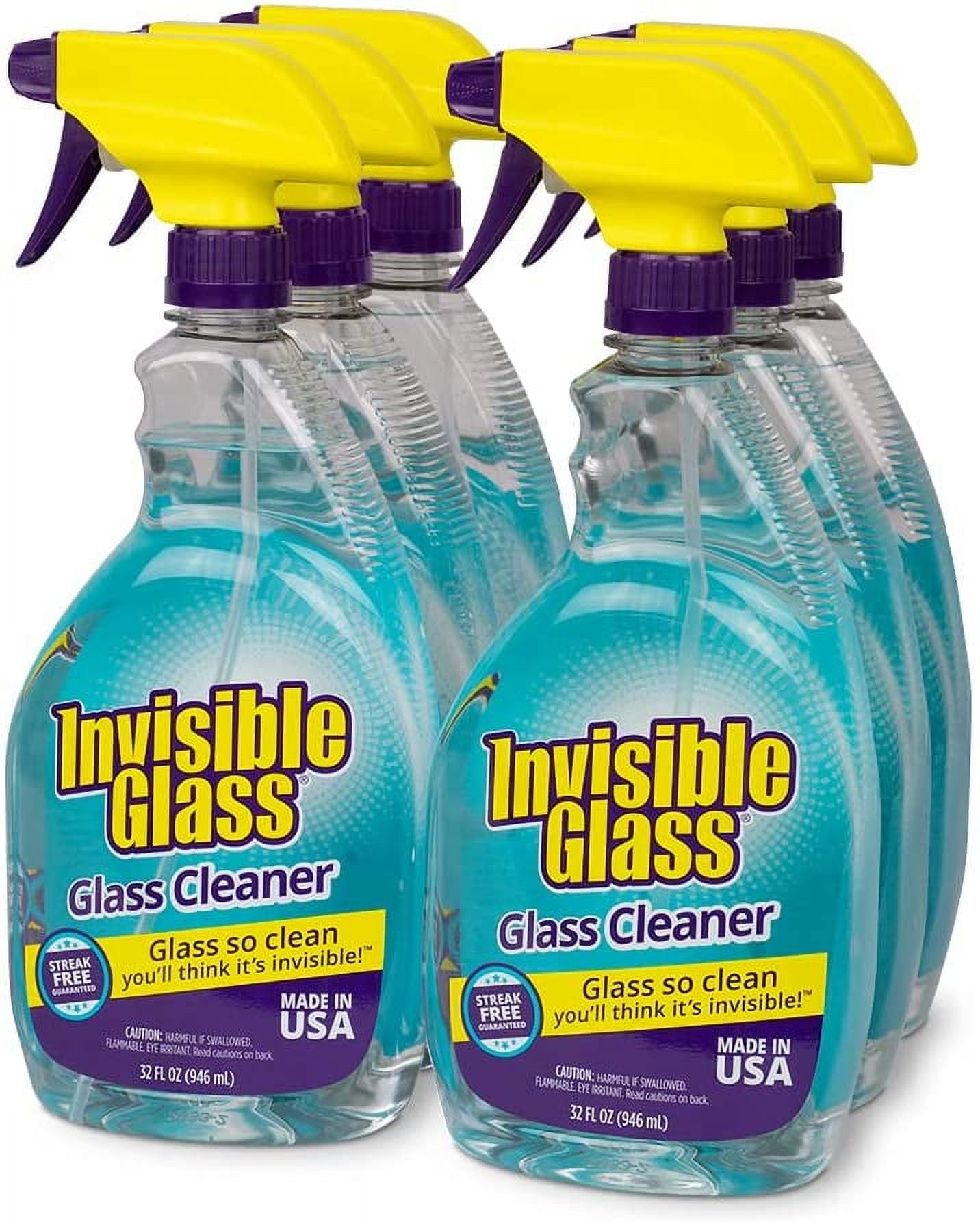 Classic Invisible Glass 92194-6PK 32-Ounce Cleaner and Window Spray for Home and Auto for a Streak-Free Shine Film-Free Glass Cleaner and Safe for Tinted and Non-Tinted Windows and Windshield Film Remover