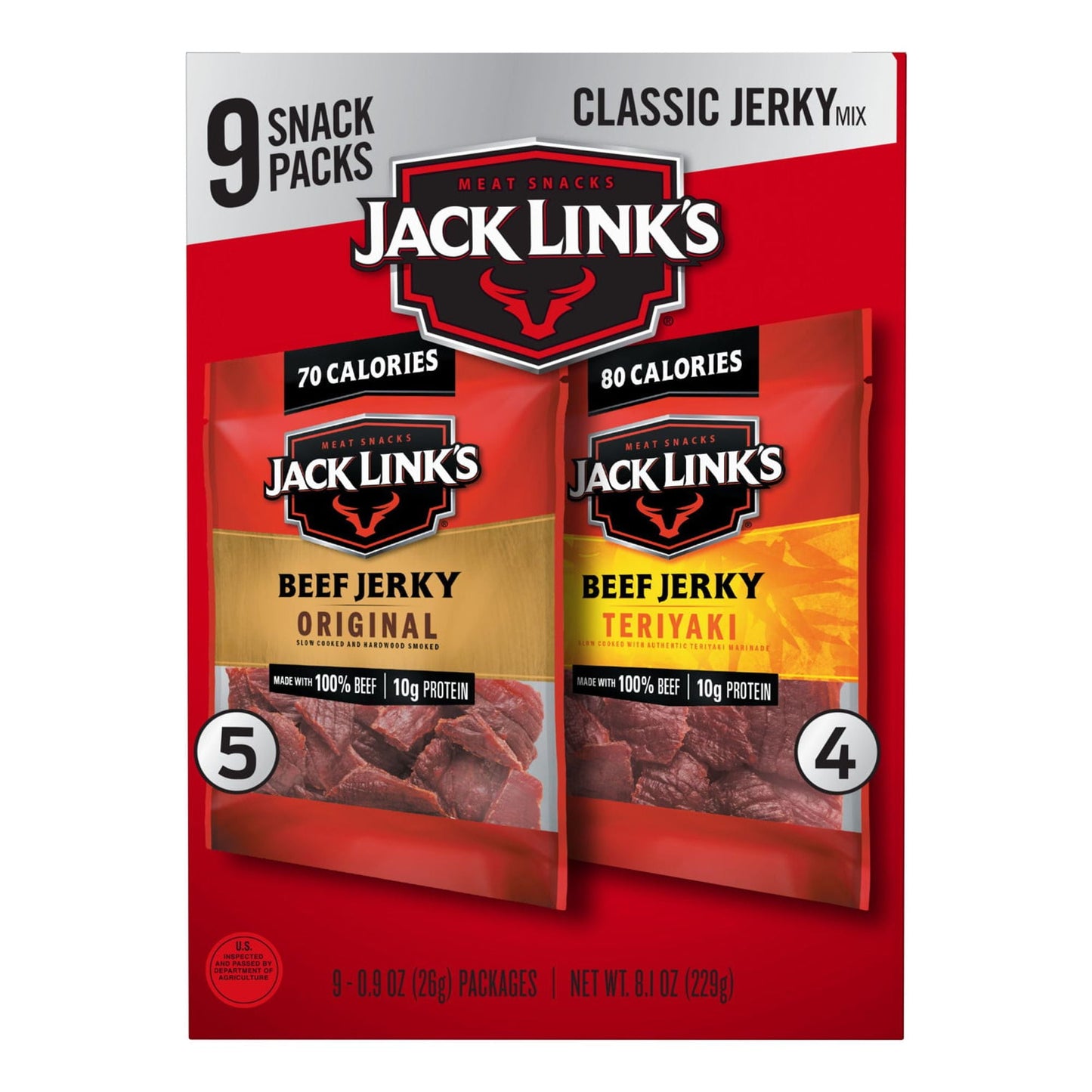 Classic Jack Link's Original & Teriyaki Jerky 9ct Multipack