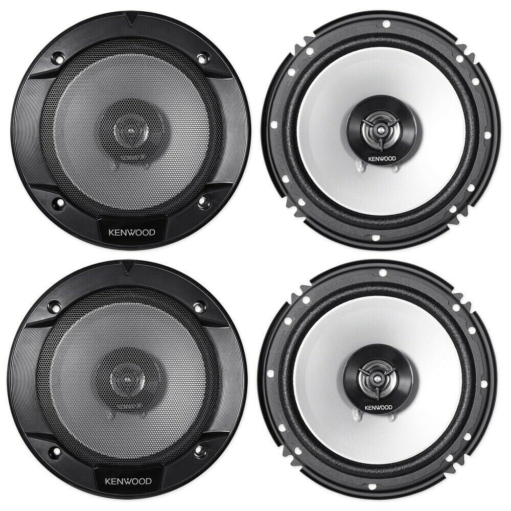 Classic Kenwood KFC-1666S 6.5 Inch 300 Watt 2-Way Car Audio Door Coaxial Speakers (4)