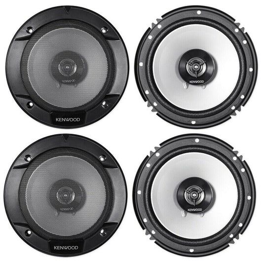 Classic Kenwood KFC-1666S 6.5 Inch 300 Watt 2-Way Car Audio Door Coaxial Speakers (4)