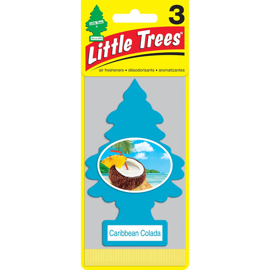 Classic Little Trees Air Freshener Caribbean Colada Fragrance 3-Pack