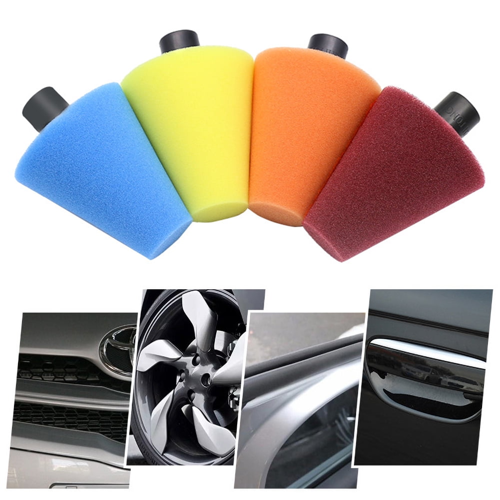 Versatile Ludlz Buffing Pads,Polishing Pad Kit, Polishing Wheel for Drill Car Wheel Tire Buffing Shank M14 Thread Polishing Sponge Cone Cleaning Tool