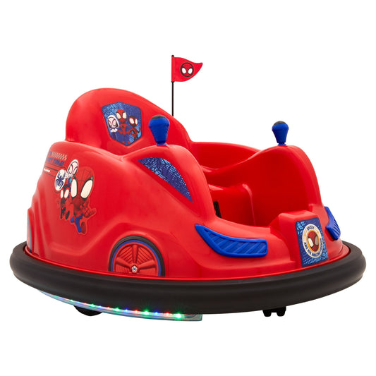 Versatile Marvel's Spidey and His Amazing Friends 6V Bumper Car, Battery Powered Ride On for Children by Flybar, Ages 1.5+, 66lbs