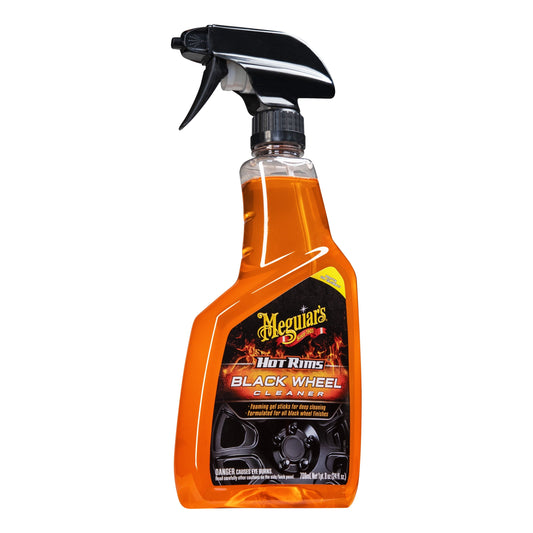 Classic Meguiar's Hot Rims Black Wheel Cleaner, Best Cleaner for Matte Black Wheels, G230524, 24 oz