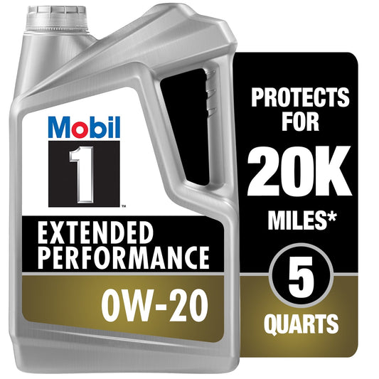 Classic Mobil 1 Extended Performance Full Synthetic Motor Oil 0W-20, 5 qt