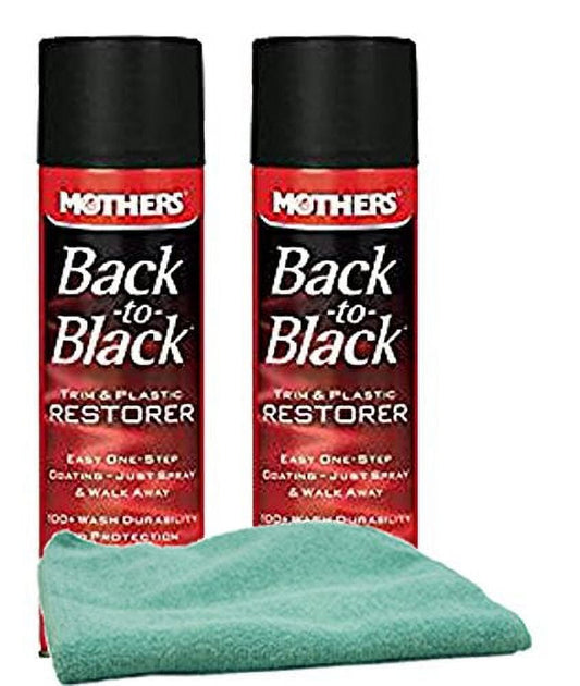 Versatile Mothers Back-to-Black Trim & Plastic Restorer (10 oz) Bundle with Microfiber Cloth (3 Items)