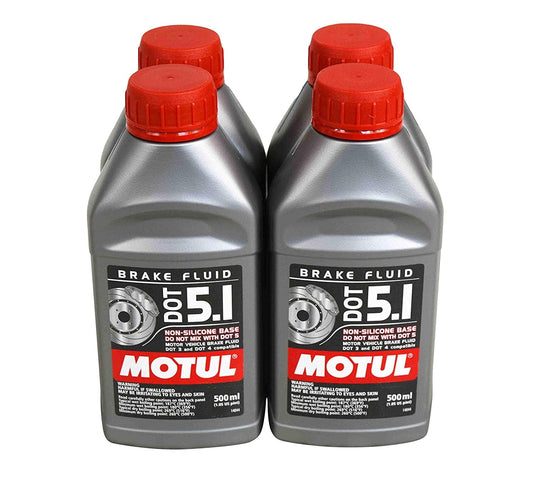 Versatile Motul (4 Pack) 100950 100% Synthetic Brake Dot 5.1 Brake Fluid 500 ml