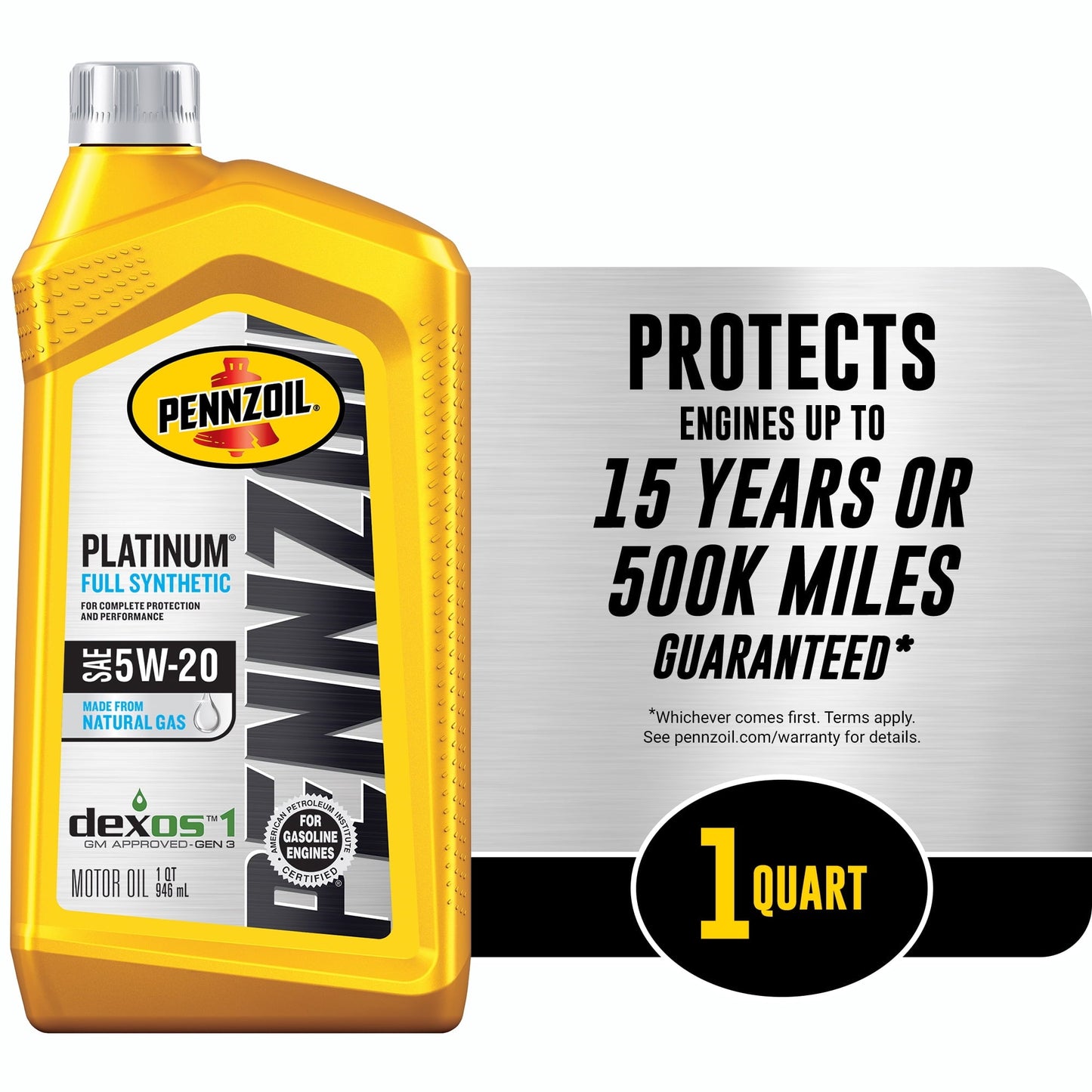 Versatile Pennzoil Platinum Full Synthetic 5W-20 Motor Oil, 1-Quart