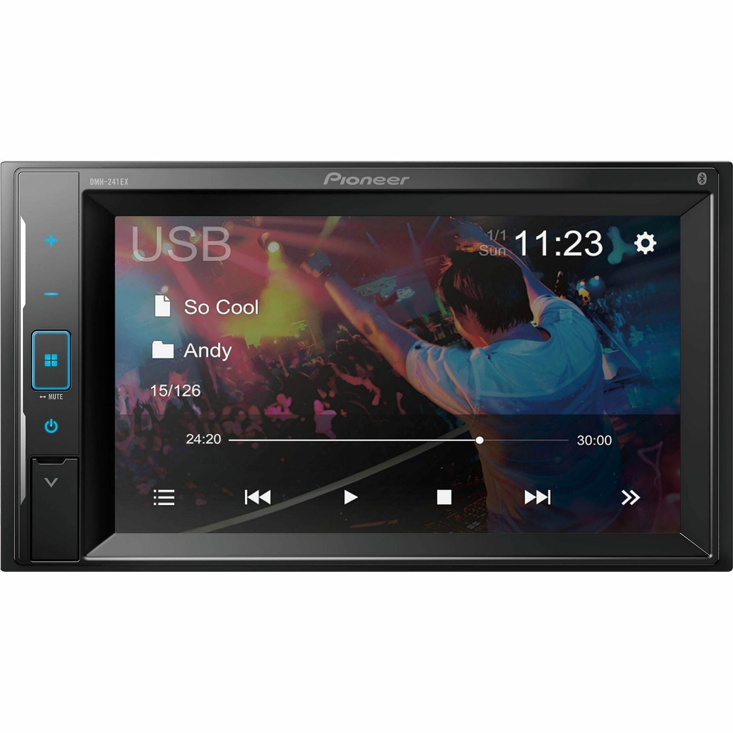 Classic Pioneer DMH-241EX 6.2 inch Touchscreen, Bluetooth Digital Media Receiver - Black