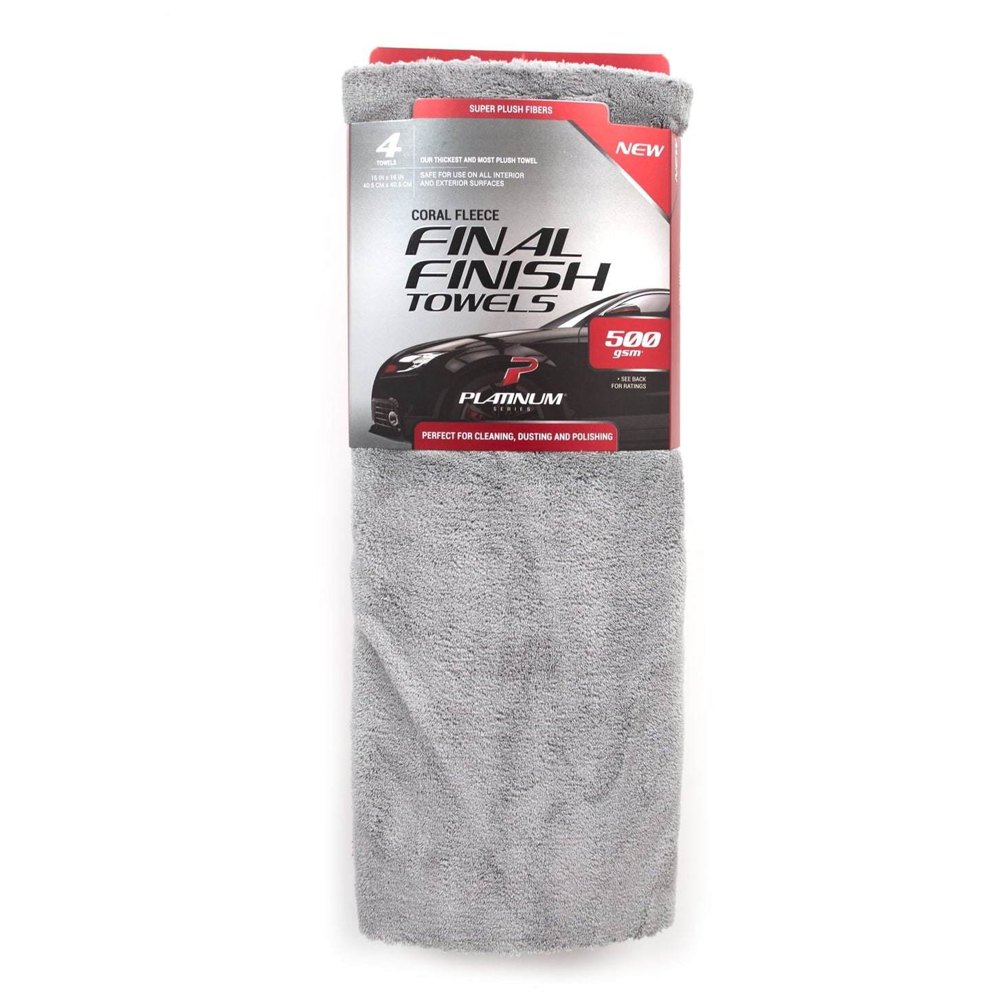 Versatile Platinum Series Final Finish Multi-Purpose Microfiber Towel, 4 Pack