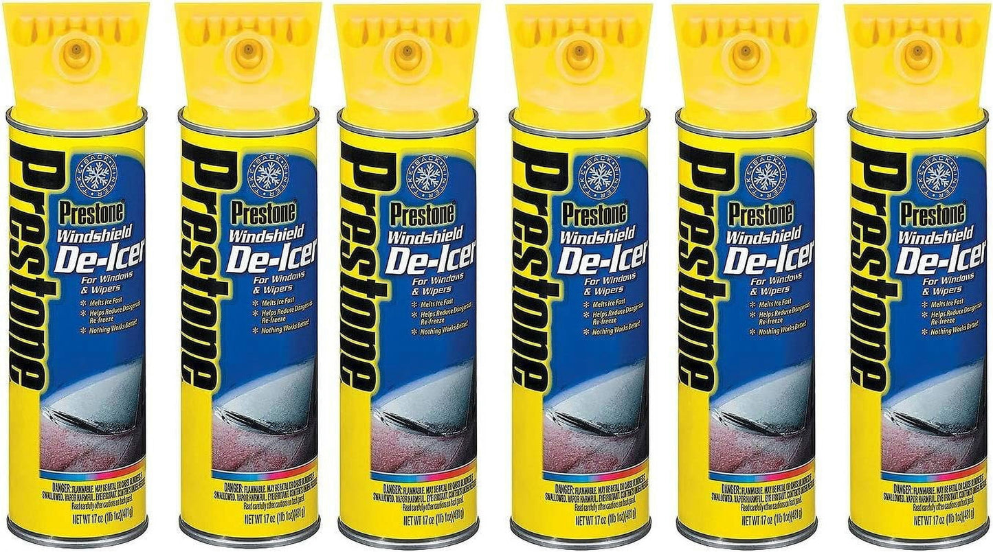 Classic Prestone AS244 Windshield De-Icer - 17 oz. Aerosol, 6 Count