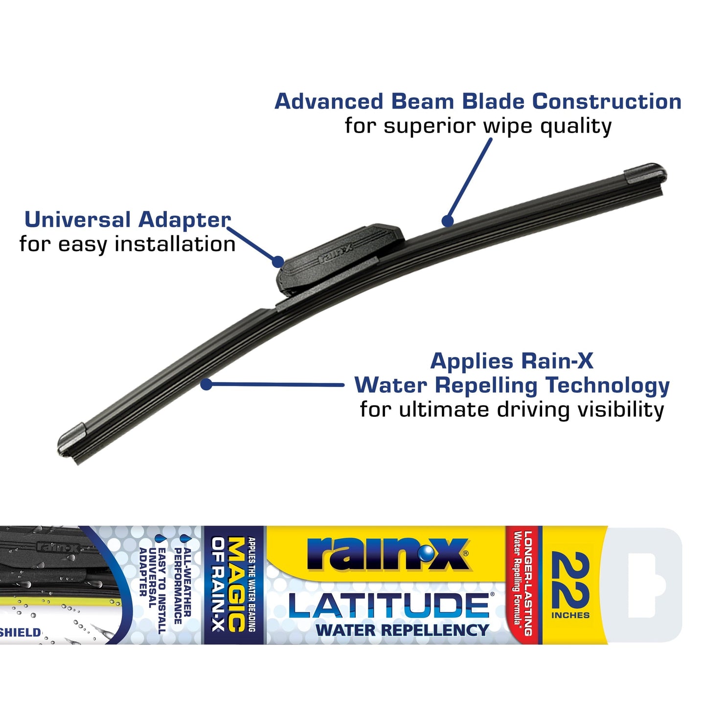 Classic Rain-X Latitude Water Repellency 22" 2-in-1 Windshield Wiper Blade