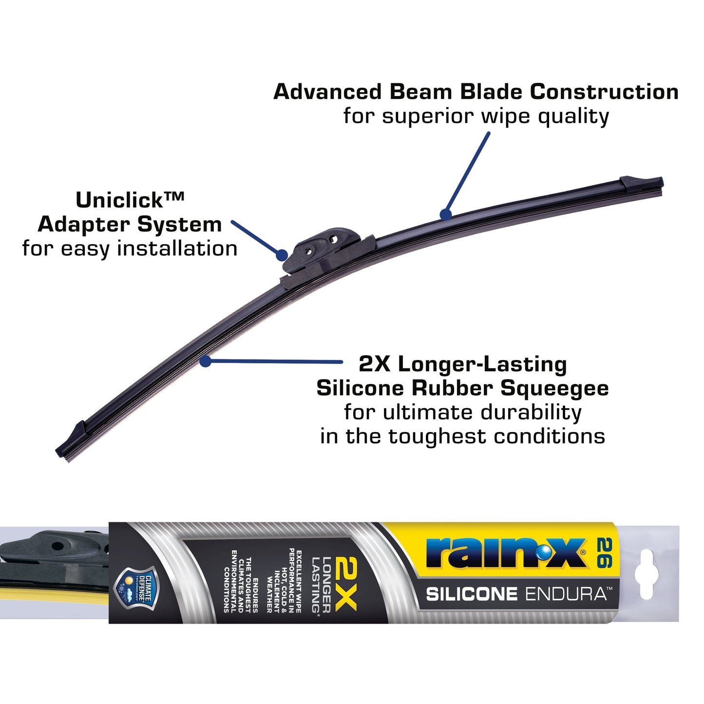 Classic Rain-X Silicone Endura Premium All-Weather 26" Windshield Wiper Blade