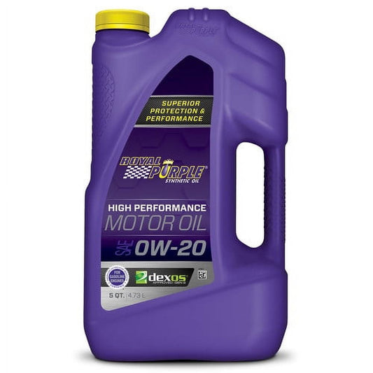 Versatile Royal Purple High Performance Motor Oil 0W-20 Premium Synthetic Motor Oil, 5 Quarts