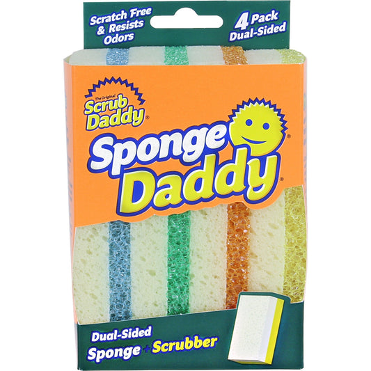 Versatile Scrub Daddy Sponge Daddy Dual-Sided Non- Scratch Sponge, 4 Count