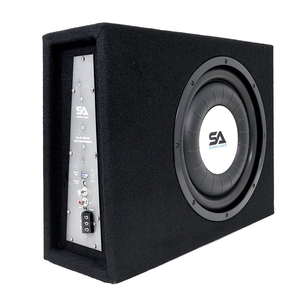 Classic Seismic Audio - SA-SCE12-A - Powered 12 Inch 600 Watt Slim Shallow Mount Car & Truck Audio Subwoofer Enclosure