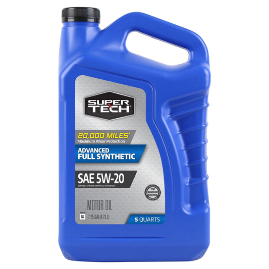 Versatile Super Tech Advanced Full Synthetic Motor Oil SAE 5W-20, 5 Quarts