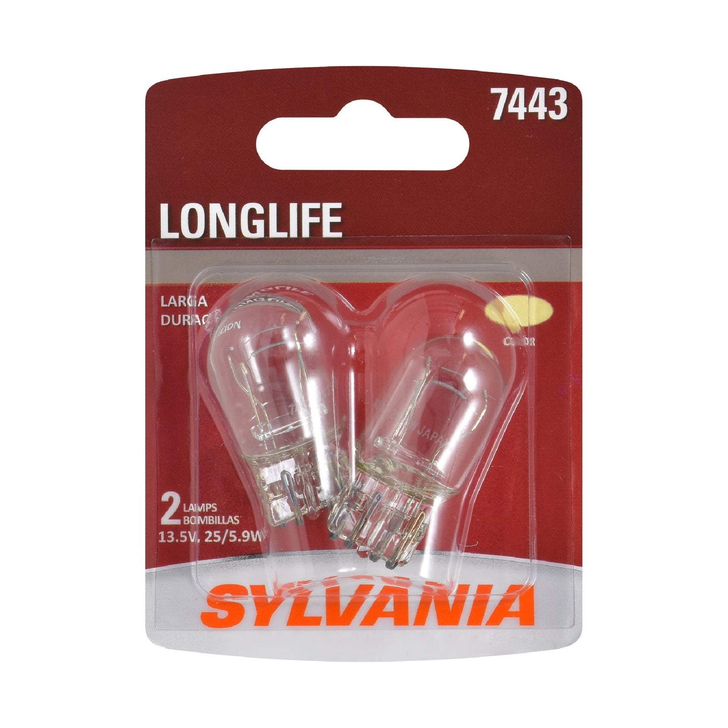 Versatile Sylvania 7443 Long Life Automotive Mini Bulb, Pack of 2.