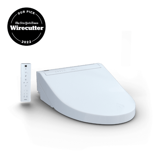 Classic TOTOÂ® WASHLETÂ® C5 Electronic Bidet Toilet Seat with PREMIST and EWATER+ Wand Cleaning, Elongated, Cotton White - SW3084#01