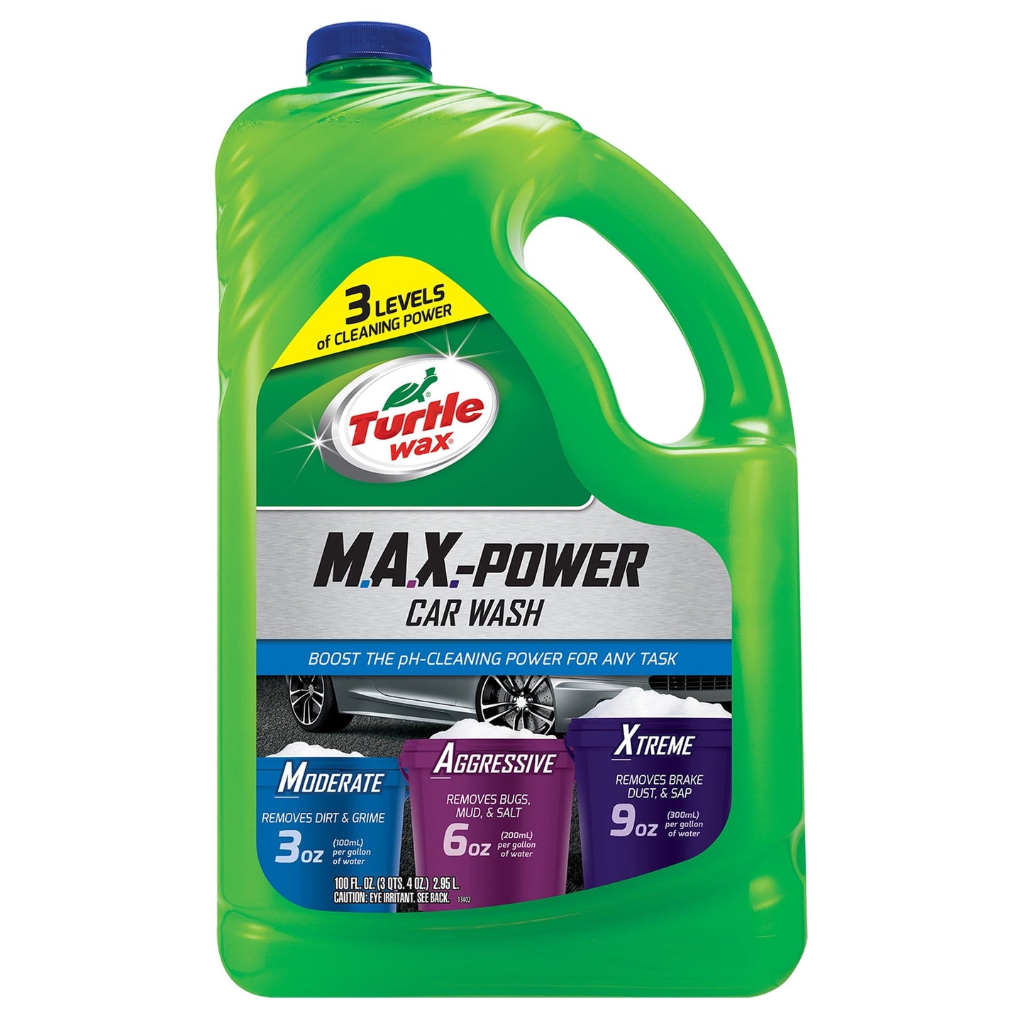 Versatile Turtle Wax 50597 Max-Power 3 Levels of Cleaning Car Wash, 100 oz