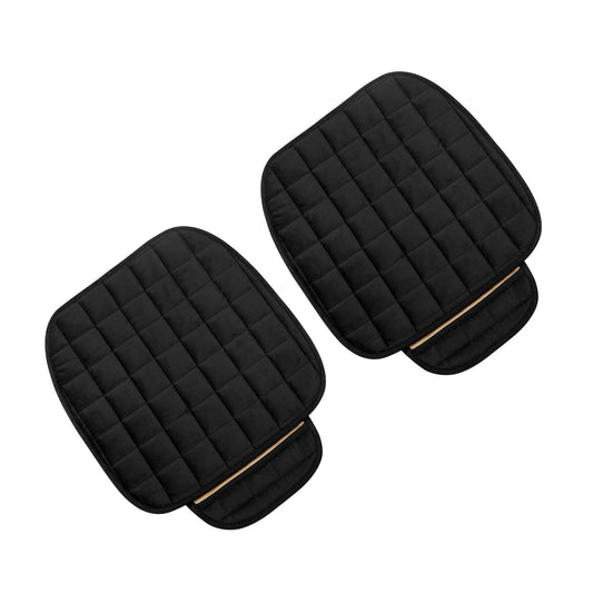 Versatile Unique Bargains 2 Pcs Front Car Seat Cover Breathable Plush Pad Chair Cushion for Vehicle Home Office Universal Black