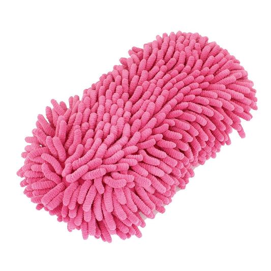 Classic Unique Bargains Wash Sponge Brush Pad Pink Microfiber Chenille Vehicle Car for Car Cleaning