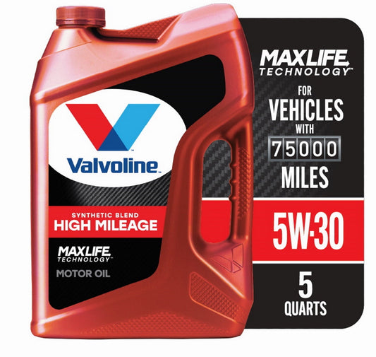 Classic Valvoline High Mileage with MaxLife Technology SAE 5W-30 Synthetic Blend Motor Oil 5 QT