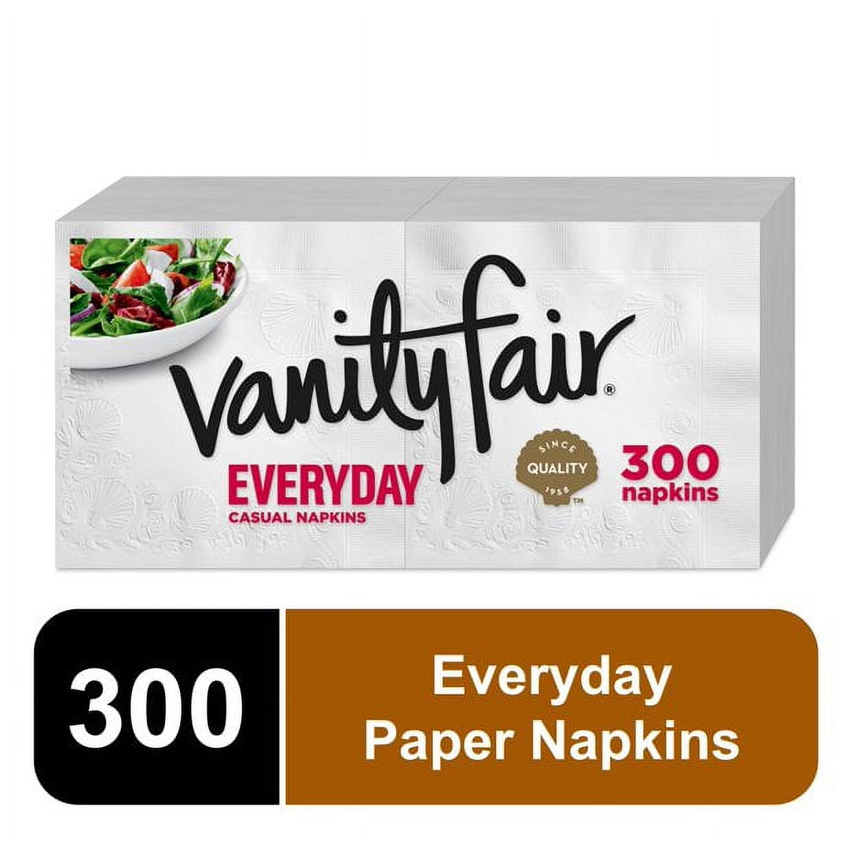 Versatile Vanity Fair Everyday Disposable Paper Napkins, White, 300 Count