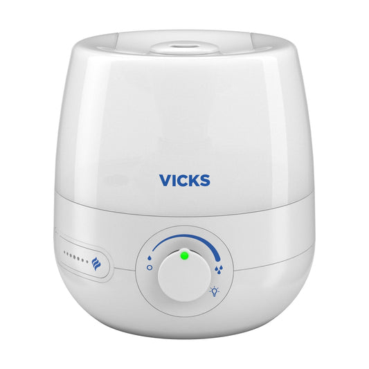 Versatile Vicks 0.6 Gallon Natural Care Cool Mist Ultrasonic Humidifier, 200 sq ft, White, VUL530