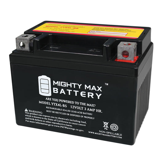 Versatile YTX4L-BS Replacement for Yamaha TTR125E/LE Motorcycle SLA AGM Battery