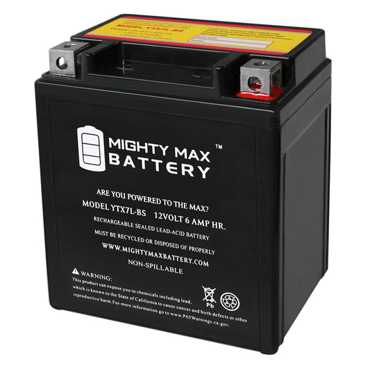 Versatile YTX7L-BS -12 Volt 6 AH, 100 CCA, Rechargeable Maintenance Free SLA AGM Motorcycle Battery