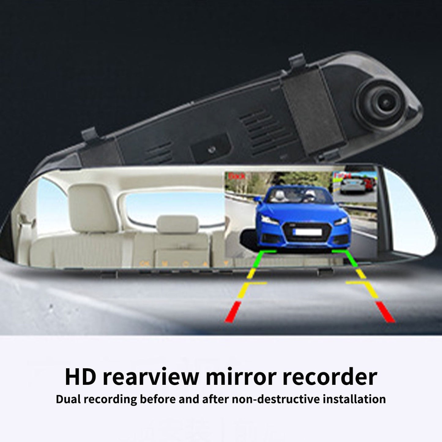 Versatile Cameland Car Accessories Mirror Dash Cam Backup Camera12 Inch, HD Smart Rearview Mirror For Cars & Trucks, Front And Rear View Dual Cameras, Night Vision, Parking Assistance Dash Cam on Clearance