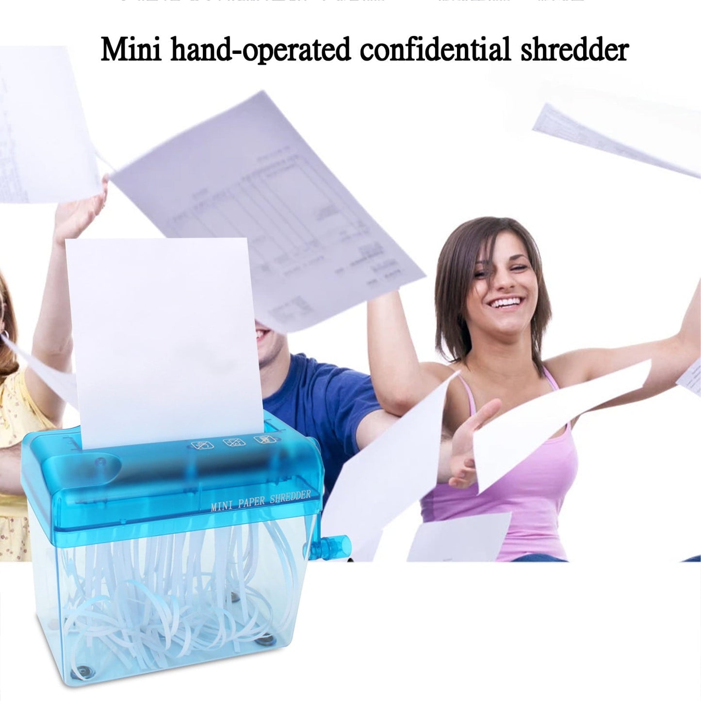 Versatile SuoKom Mini Hand Shredder Portable Paper Shredder A6 Manual Shredder Documents Paper Documents Cutting Tool Shredders on Clearance