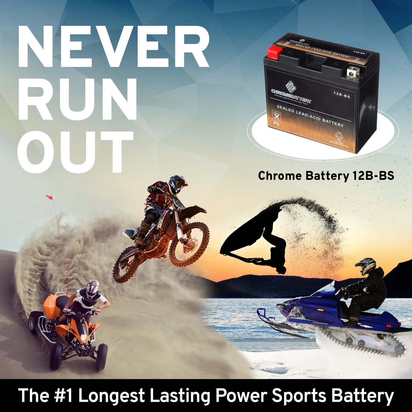 Versatile Chrome Battery Yt12b-bs (12b-bs 12 Volts,10 Ah, 125 Cca) Motorcycle Battery for Ducati Monster 796 796 Cc Years (2010 - 2013)