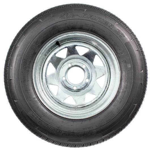 Classic Radial Trailer Tire On Rim ST205/75R14 LRD 14" 5 Lug Spoke Galvanized Wheel