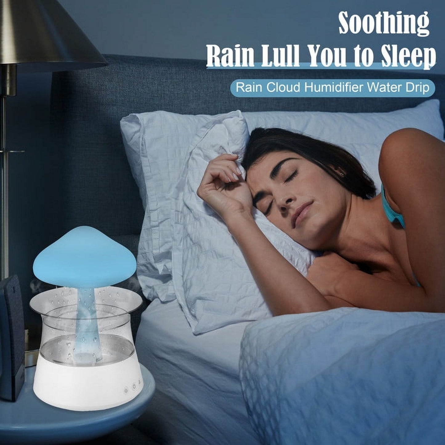 Versatile Moyic Waterfall Humidifier Water Dripï¼ Rain Cloud Diffuser with 7 Colors LED Lightsï¼ Cloud Humidifier Rain Drop for Sleeping