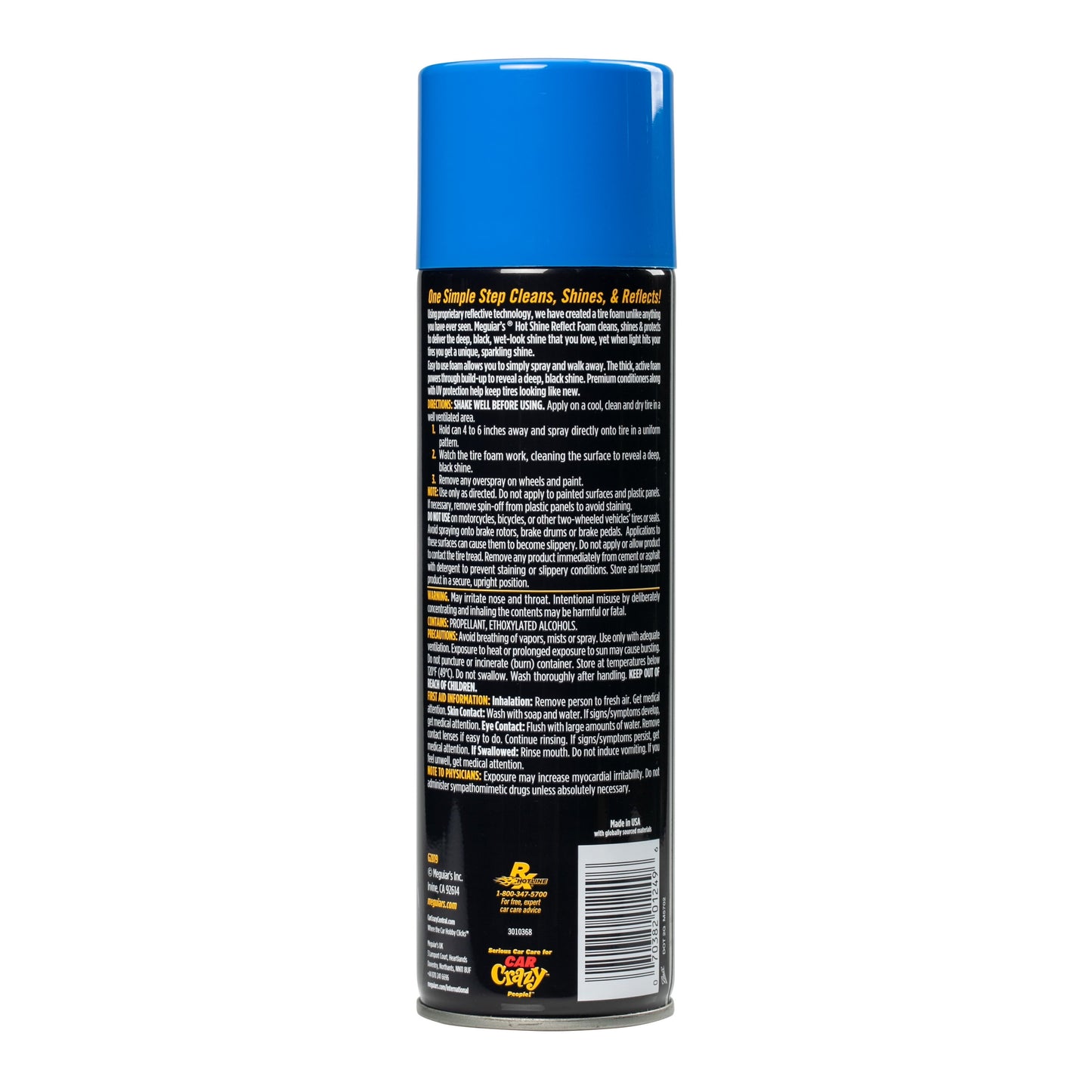 Classic Meguiar's Hot Shine Reflect Tire Shine, G18715, 15 Oz, Aerosol