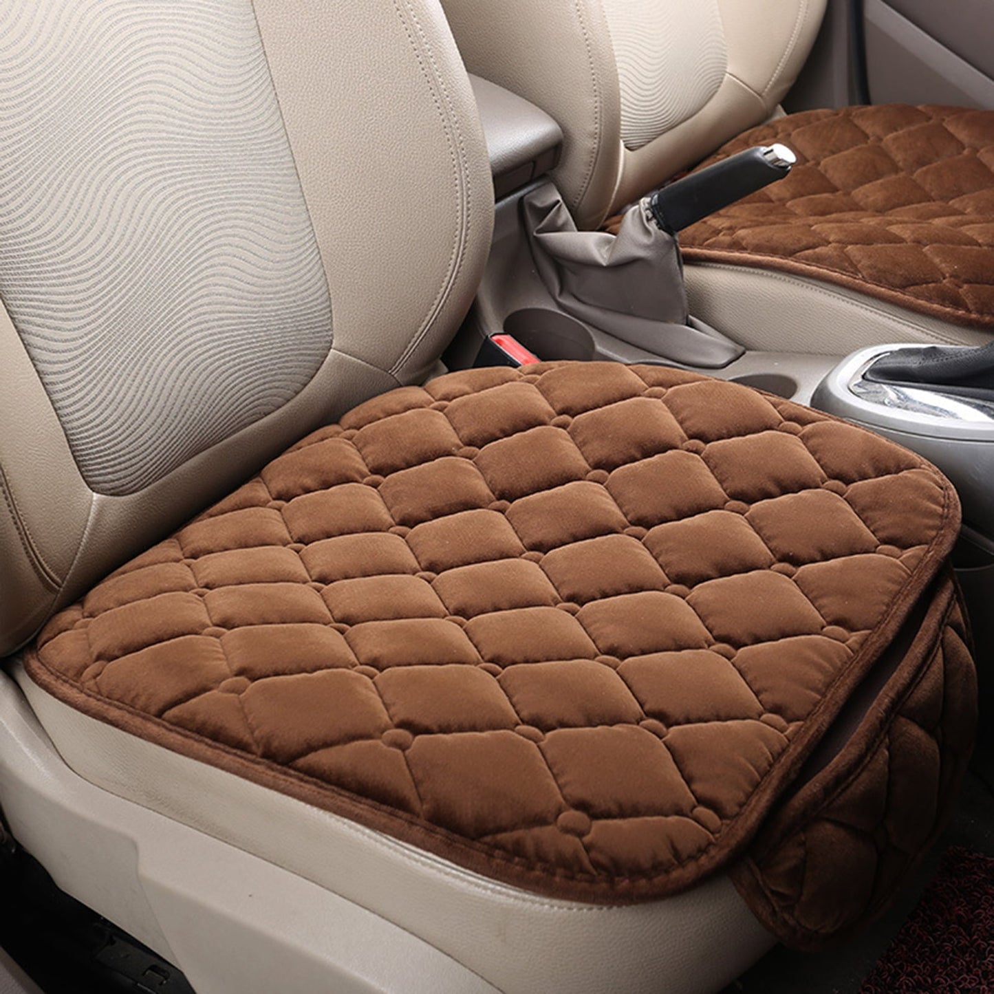 Classic AOKID Car Seat Cushion,Universal Warm Front-row Seat Checkered Cushion Anti-slip Soft Pad Protector