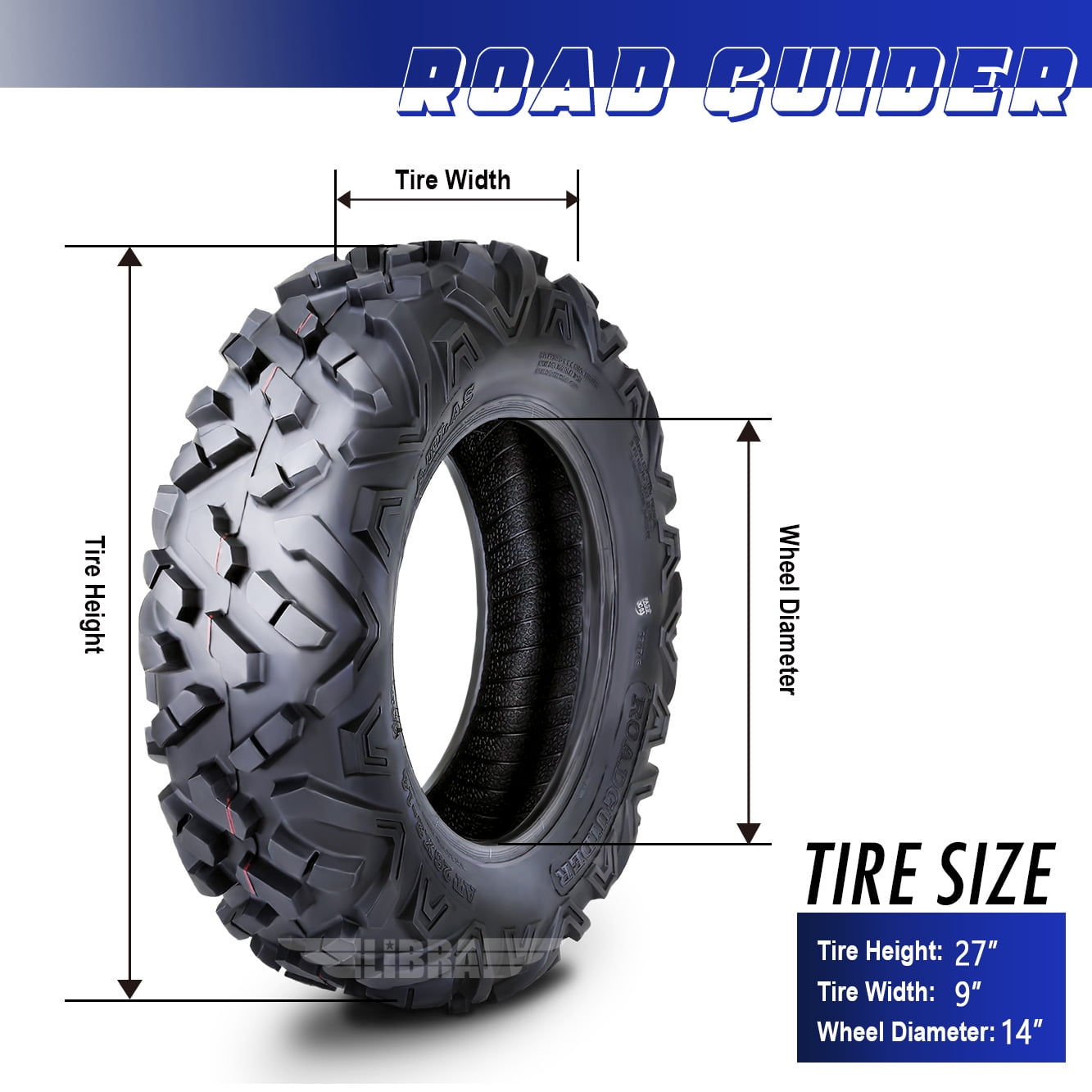 Classic Set of 2 ATV UTV Tires 27x9-14 27X9x14 6PR Mud