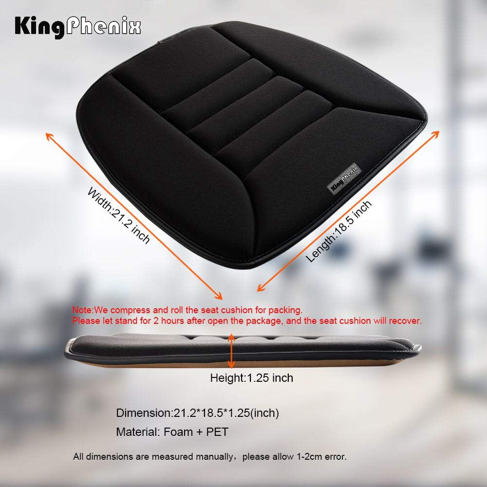 Classic Car Seat Cushion with 1.2inch Comfort Memory Foam, Seat Cushion for Car and Office Chair (Black)