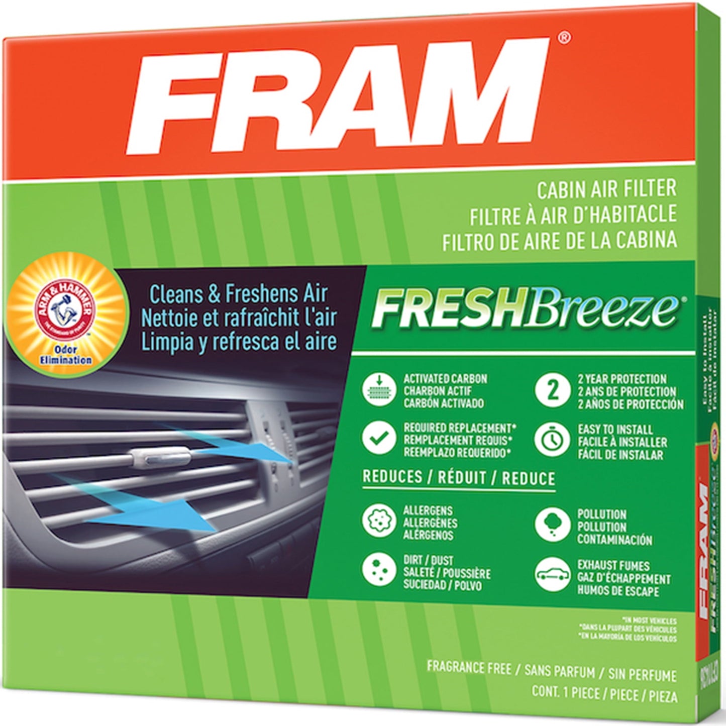 Versatile FRAM Fresh Breeze Cabin Air Filter, CF10134 Fits select: 2007-2016 HONDA CR-V, 2006-2015 HONDA CIVIC