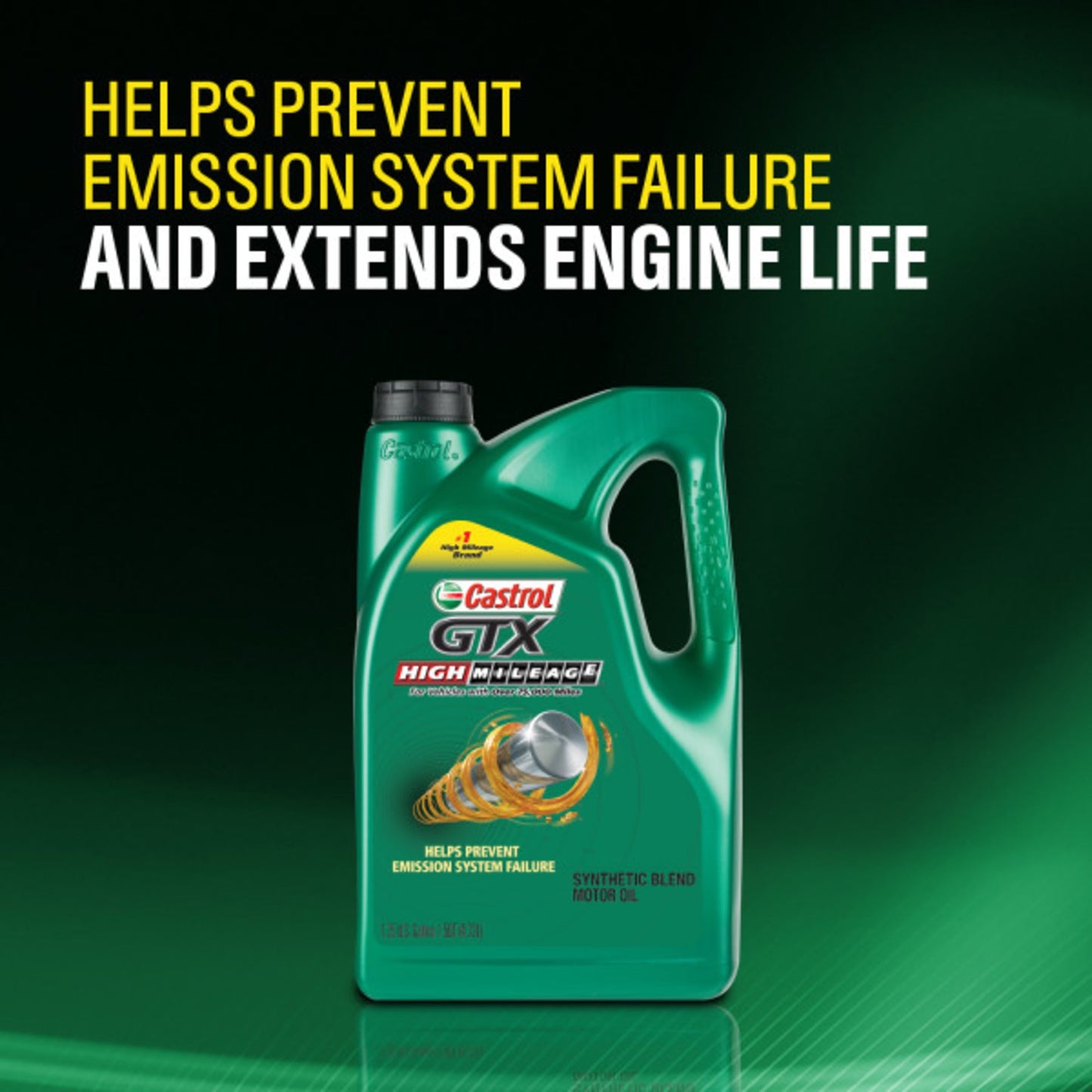 Versatile Castrol GTX High Mileage 5W-20 Synthetic Blend Motor Oil, 5 Quarts