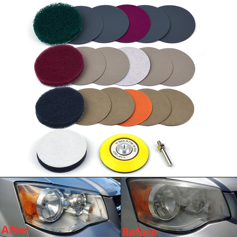 Versatile Automotive Polishing Set Headlight Repairing Kit Sandpaper 3inch Scouring Cloth