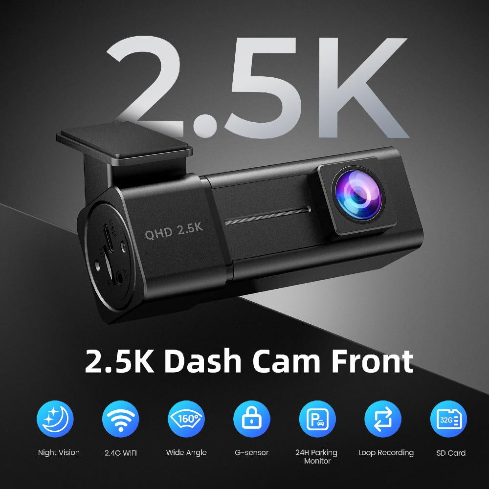 Classic Ecomoment Dash Cam Front 2.5K Car Camera, 2560x1440P Dash Camera for Cars, Mini Dashcams with 32G SD Card, WiFi APP Control, Night Vision, 24H Parking Mode, Loop Recording, G-Sensor,WDR, Uber