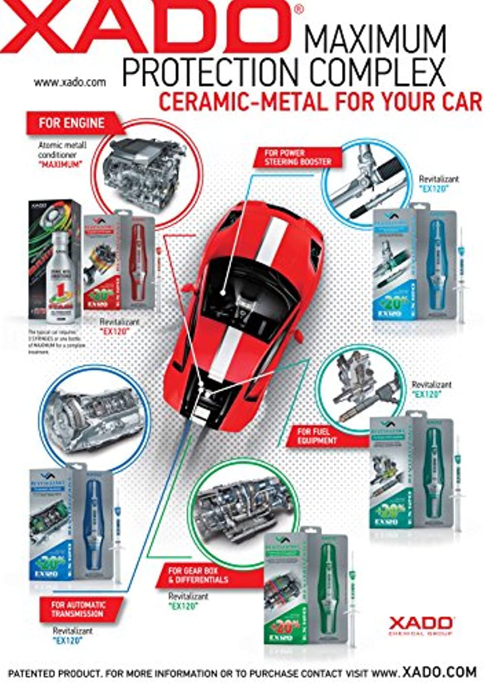 Versatile Xado Atomic Metal Conditioner Maximum with 1 Stage Revitalizant Treatment and Additive for Gasoline LPG and Diesel Engines