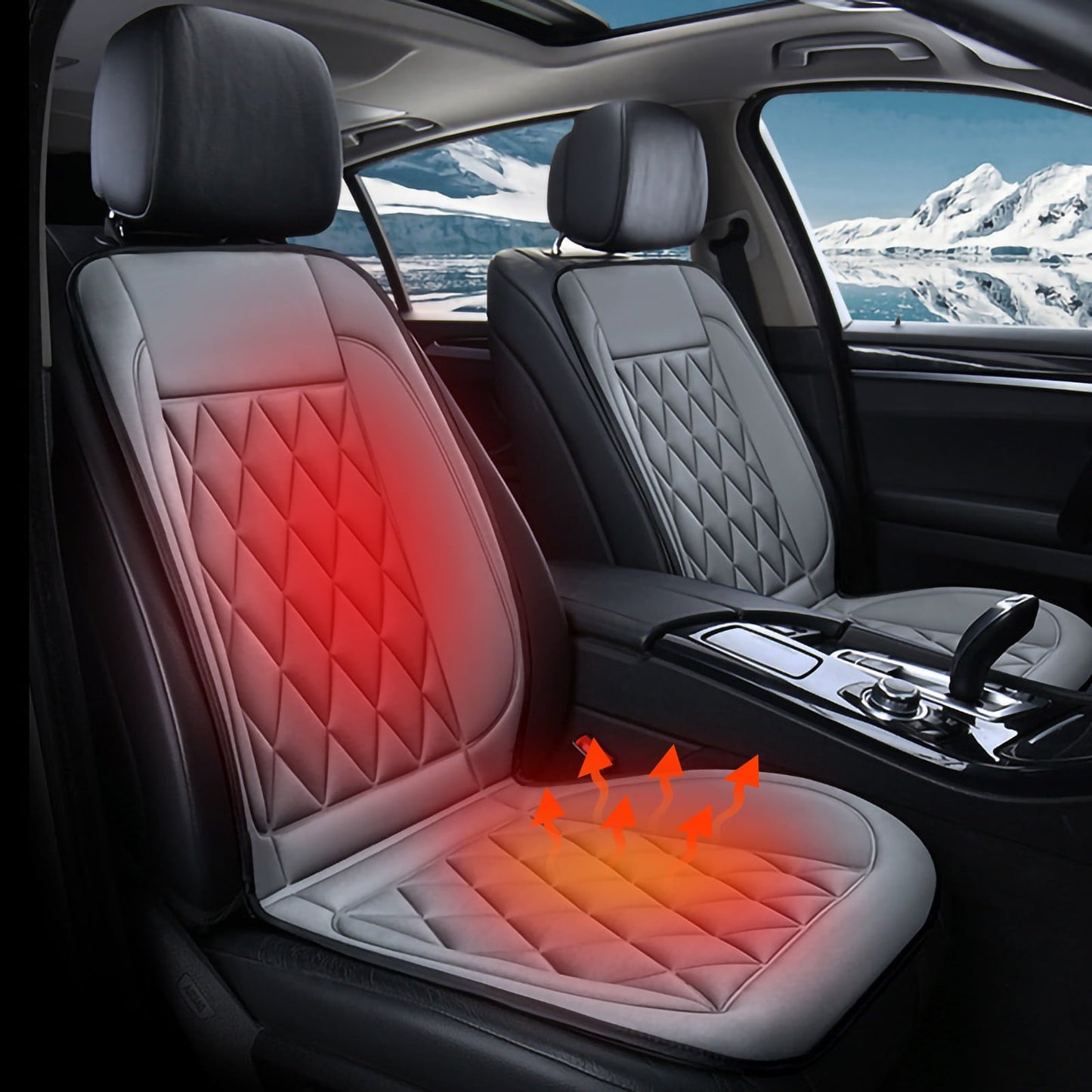 Classic EQWLJWE Car Heating Seat Cushion Chair Cushion Auto Seat Cushion for Full Back and Seat, Comfort Seat Car Cushion Front Chair Pad, Seat Cushion for Car Seat Clearance