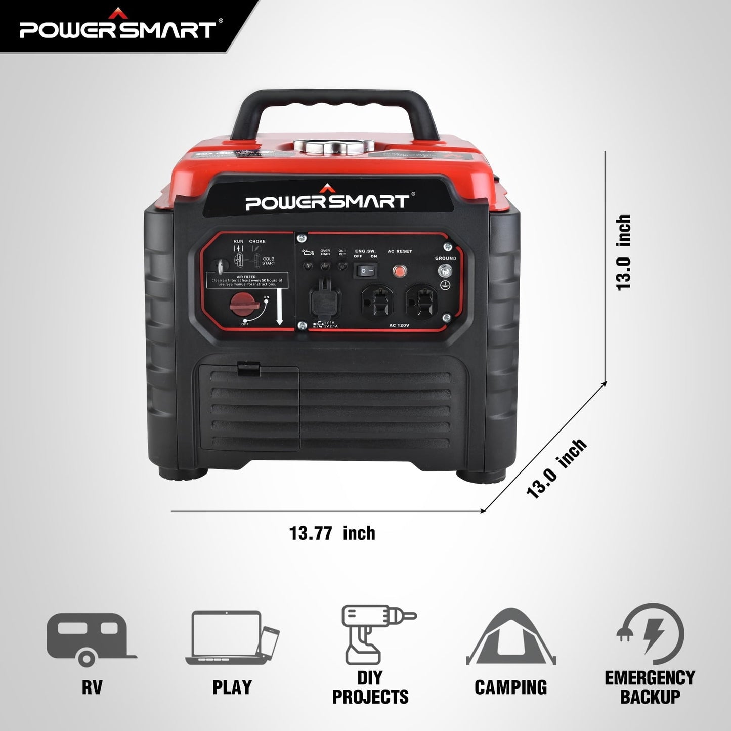 Classic PowerSmart 1500 Watt Portable Gas Power Generator for Outdoor Camping and Home Use, Inverter Generator , PS55