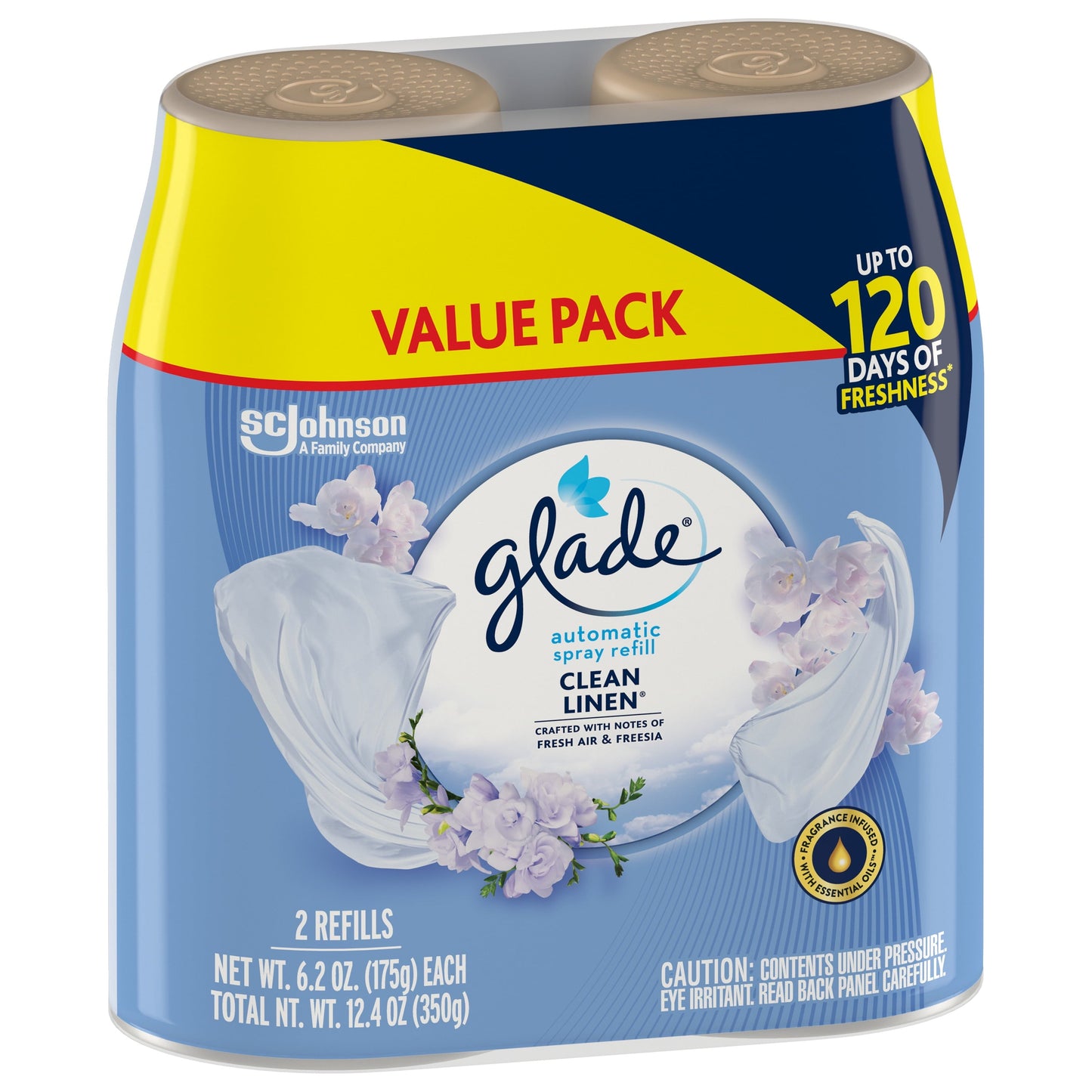 Versatile Glade Automatic Air Freshener Refill Spray Value Pack, Clean Linen, 2 Count