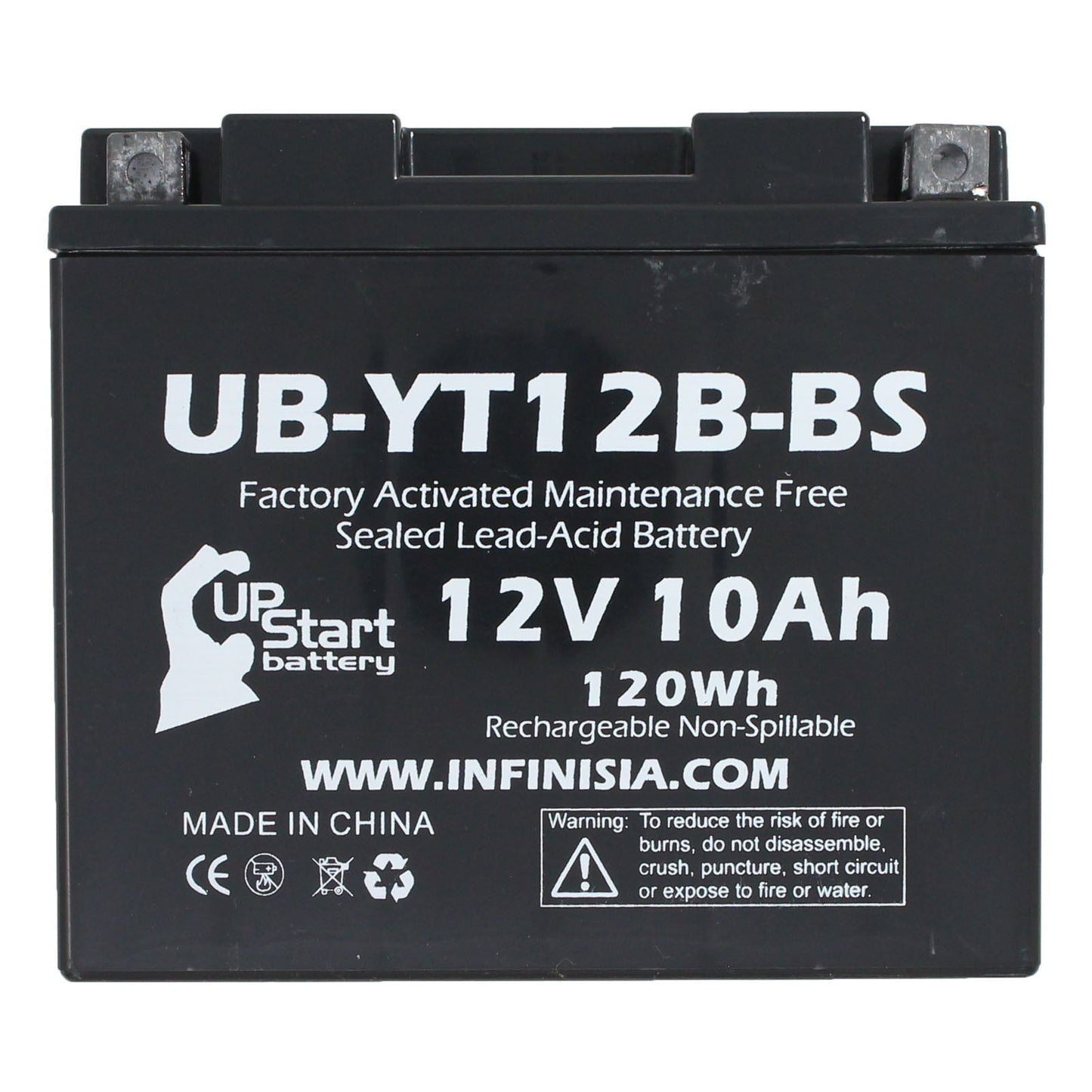 Versatile UB-YT12B-BS Battery Replacement for 2006 Yamaha XVS650 V-Star (All) 650 CC Motorcycle - Factory Activated, Maintenance Free, Motorcycle Battery - 12V, 10AH, UpStart Battery Brand