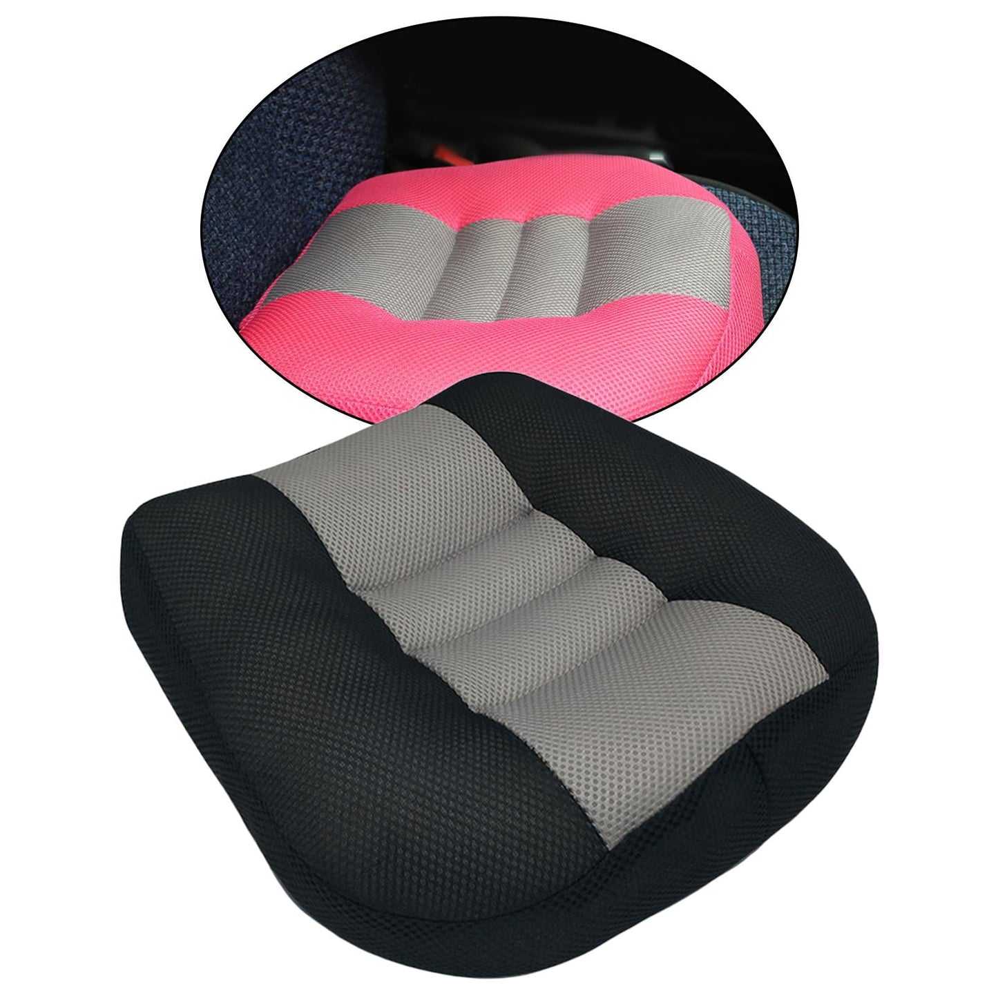 Classic Adult Car Driver Seat Cushion Boost Mat Breathable Mesh Portable Angle Black